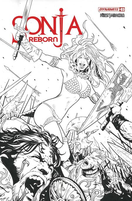 SONJA REBORN #3 CVR K GREG LAND LINE ART FOC BONUS VAR