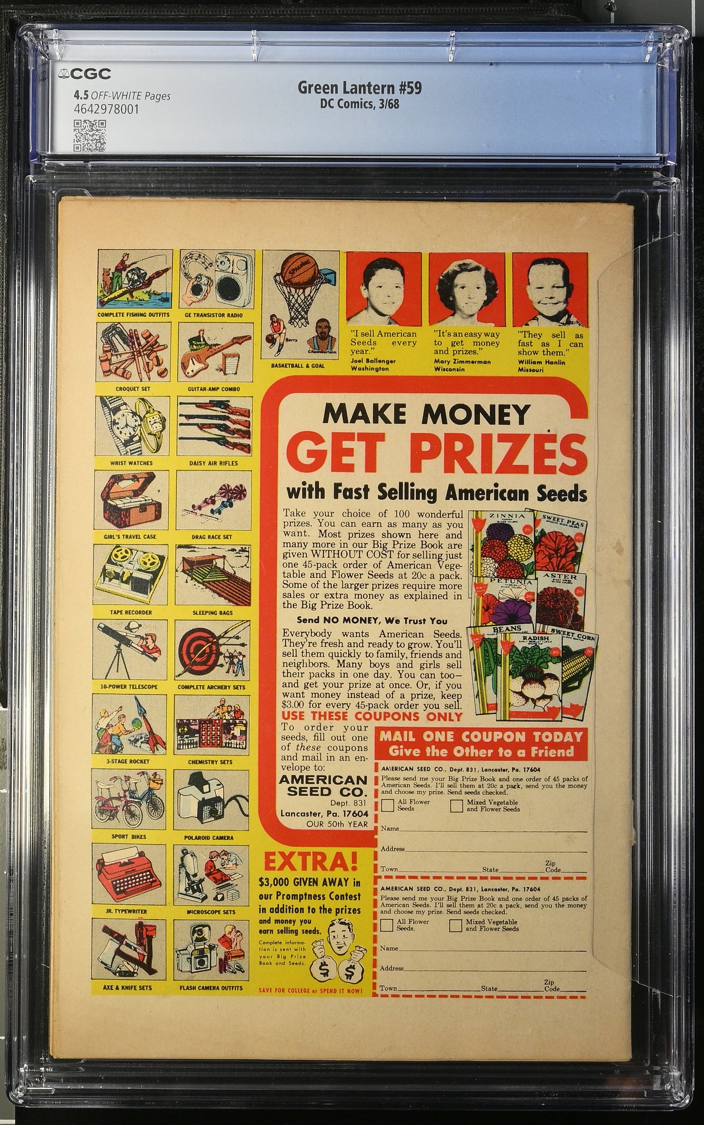 Green Lantern #59 – CGC 4.5 Off-White Pages | First Appearance of Guy Gardner | March 1968