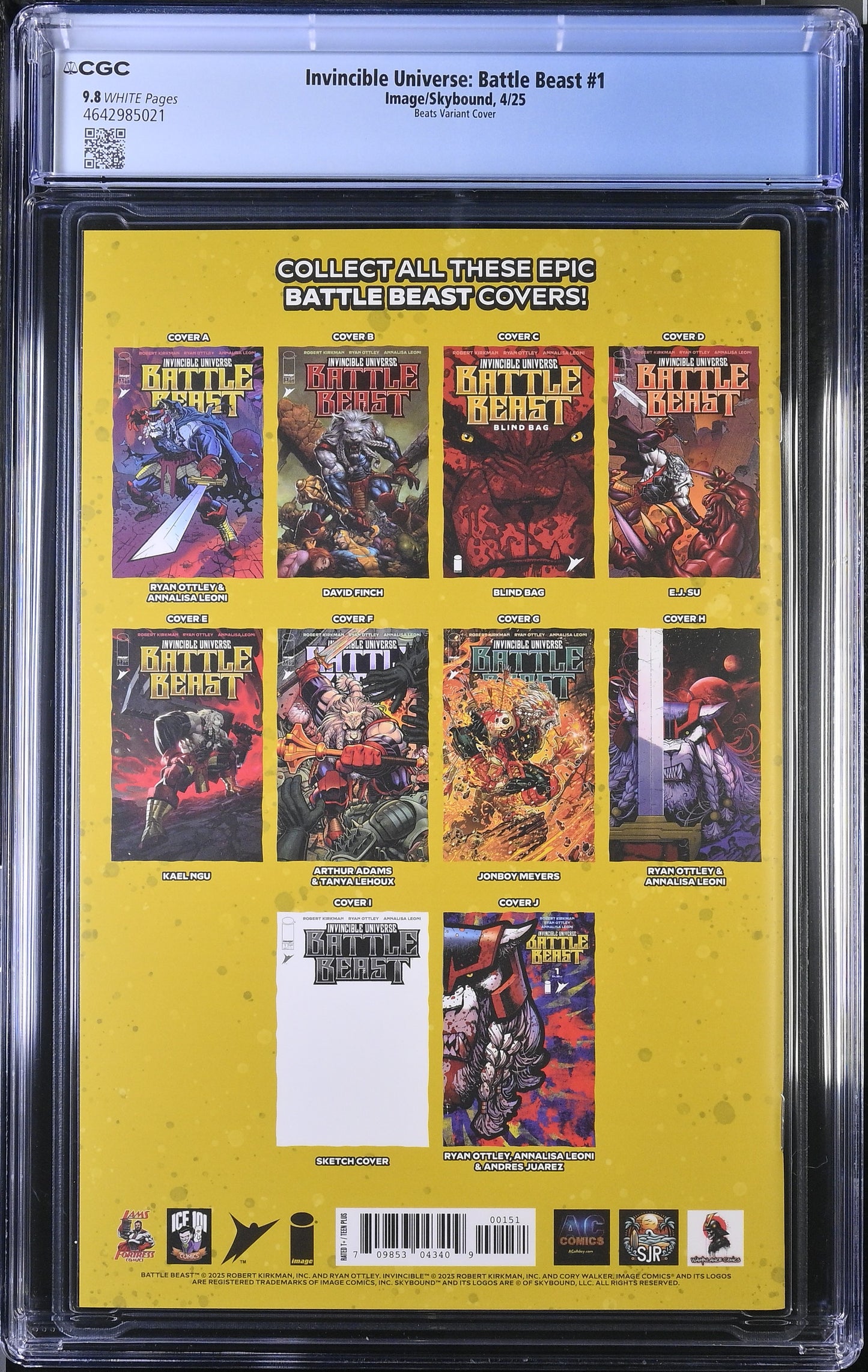 Invincible Universe: Battle Beast #1 – Beats Virgin Foil Variant CGC 9.8