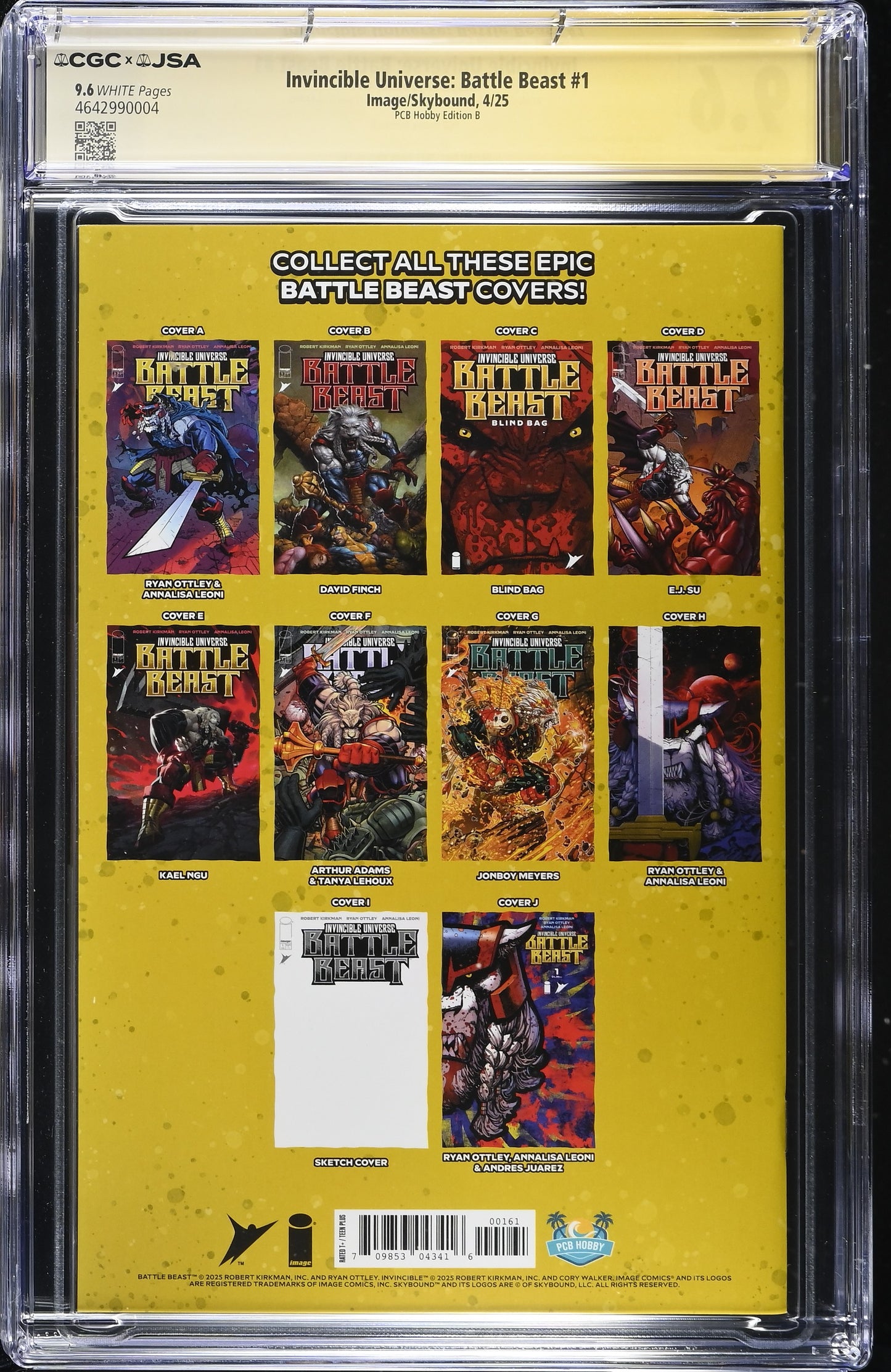 nvincible Universe: Battle Beast #1 – CGC 9.6 Virgin Variant | Dual Signed Ottley & Shah | CGCxJSA (Pop 1)