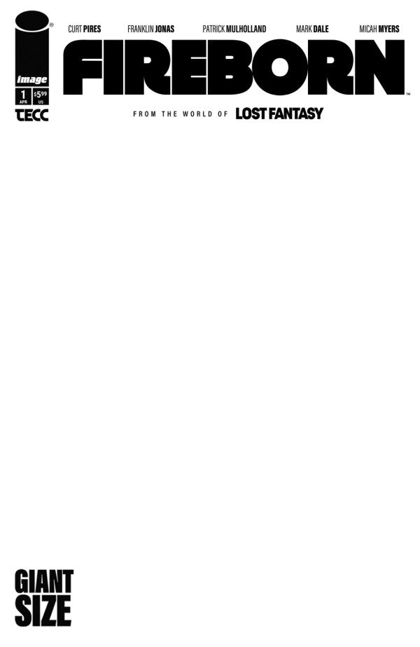 Fireborn #1 Cover E Blank Variant