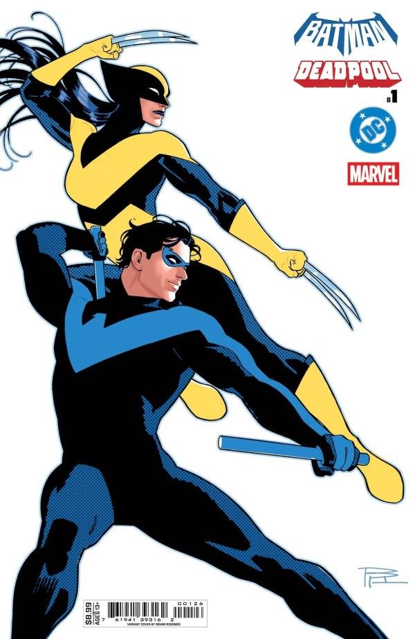 DC MARVEL BATMAN DEADPOOL #1 (ONE SHOT) CVR O BRUNO REDONDO NIGHTWING X-23 CARD STOCK VAR