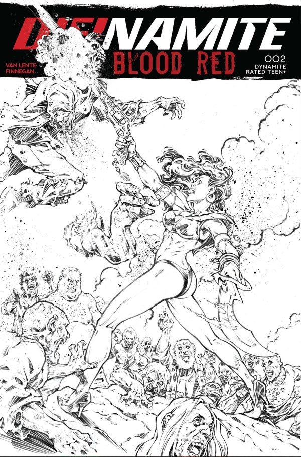 Die!Namite: Blood Red #2 Cover J 1:5 Roberto Meli Black & White variant