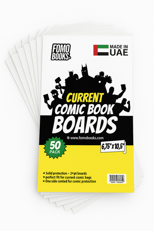 FOMO Books Comic Book Boards – 50 Pack (Current Size, 6.75” x 10.5”, Acid-Free, 24pt)