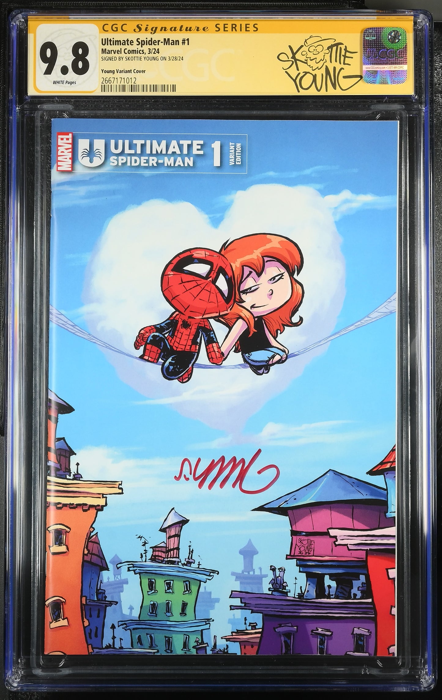 Ultimate Spider-Man #1 CGC 9.8 Signature Series – Skottie Young Variant – Signed (Marvel 2024)
