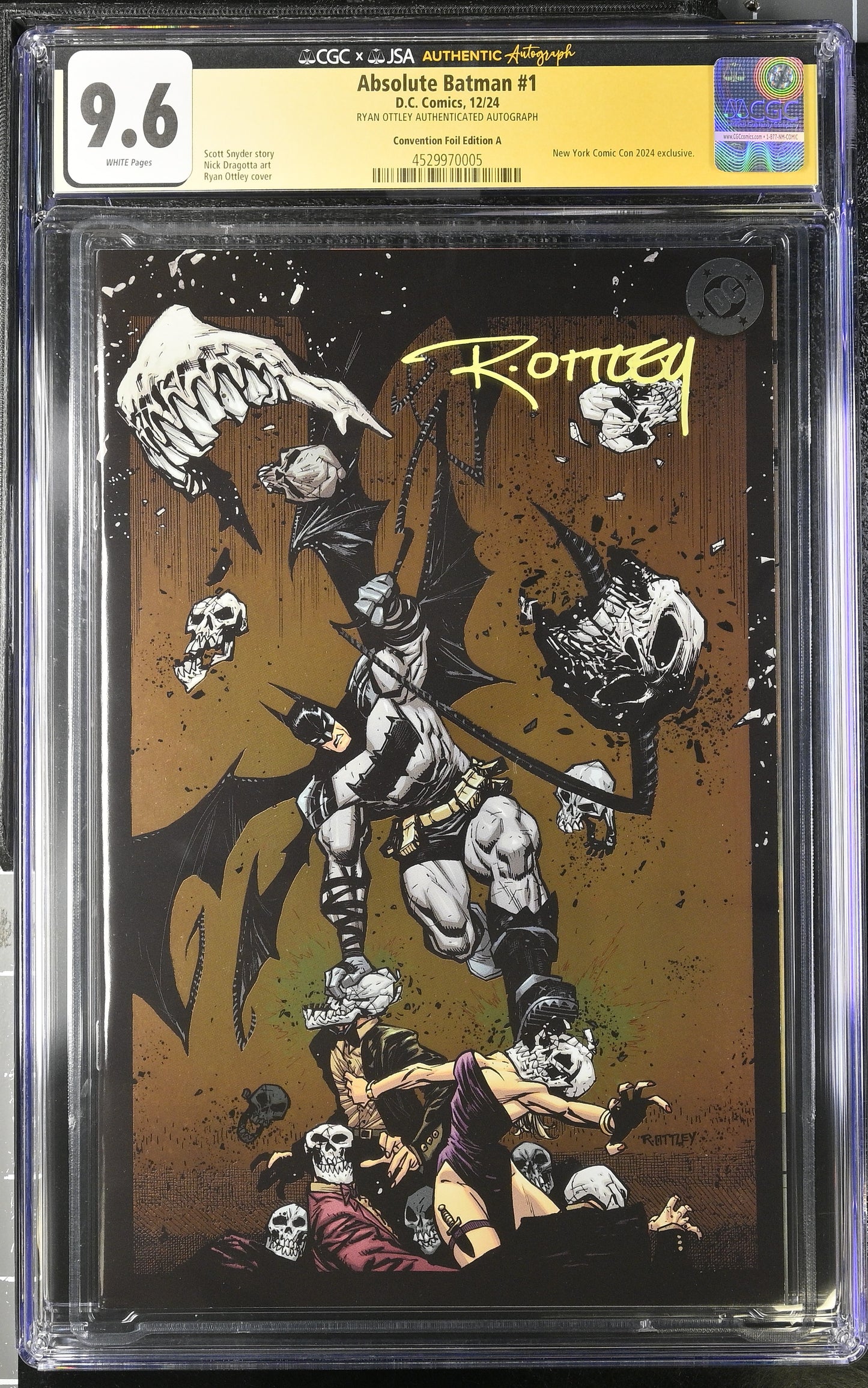 Absolute Batman #1 CGC 9.6 Signature Series – Ryan Ottley Signed | NYCC 2024 Foil Variant