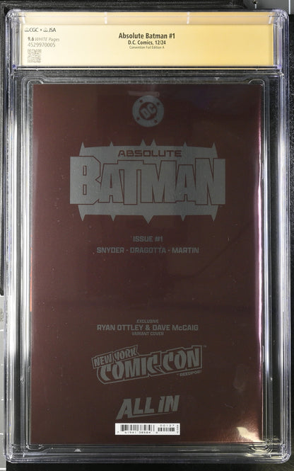 Absolute Batman #1 CGC 9.6 Signature Series – Ryan Ottley Signed | NYCC 2024 Foil Variant