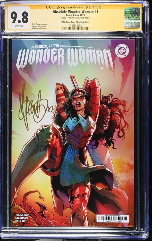 Absolute Wonder Woman #1 – CGC 9.8 Signature Series  UAE Exclusive Mirka Andolfo Variant | Signed | FOMO Books