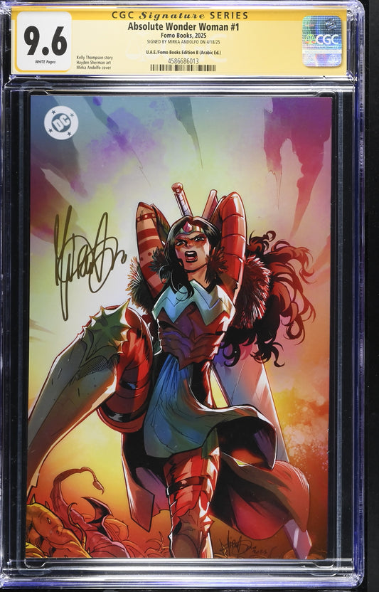 Absolute Wonder Woman #1 – CGC 9.6 Signature Series | UAE Arabic Edition B | Mirka Andolfo Signed | FOMO Books Exclusive