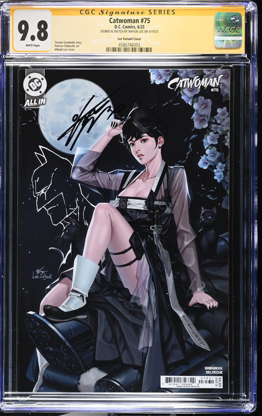 Catwoman #75 – CGC 9.8 Signature Series | InHyuk Lee Variant | Signed & Sketched | DC Comics
