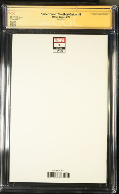 Spider-Gwen: The Ghost-Spider #1 – CGC 9.8 Signature Series  Mirka Andolfo Original Sketch Cover | Marvel Comics
