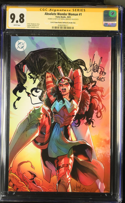 Absolute Wonder Woman #1 – CGC 9.8 Signature Series | UAE Arabic Edition B | Mirka Andolfo Signed & Sketched | FOMO Books Exclusive