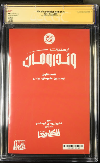 Absolute Wonder Woman #1 – CGC 9.8 Signature Series  UAE Exclusive De Tommaso Variant | Signed & Sketched | FOMO Books