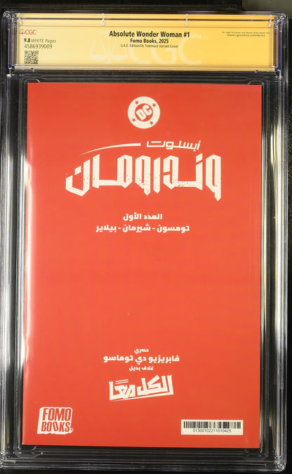 Absolute Wonder Woman #1 – CGC 9.8 Signature Series  UAE Exclusive De Tommaso Variant | Signed & Sketched | FOMO Books