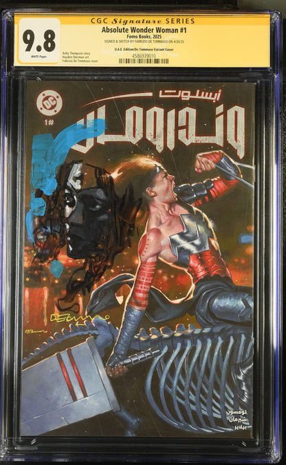 Absolute Wonder Woman #1 – CGC 9.8 Signature Series | UAE Exclusive De Tommaso Variant (Signed & Sketched)