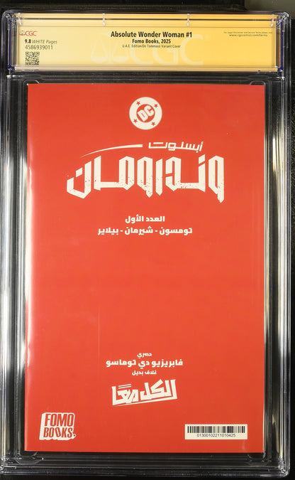 Absolute Wonder Woman #1 – CGC 9.8 Signature Series | UAE Edition De Tommaso Variant | FOMO Books Exclusive