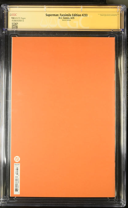 Superman: Facsimile Edition #233 – CGC 9.4 Signature Series | Sketch Edition | Mikel Janín Signed & Sketched