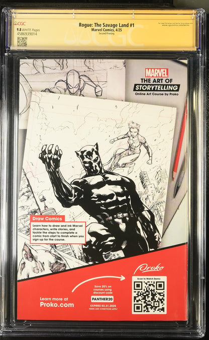 Rogue: The Savage Land #1 CGC 9.8 SS – Adam Hughes Signed & Sketch Edition (Marvel, 2025)