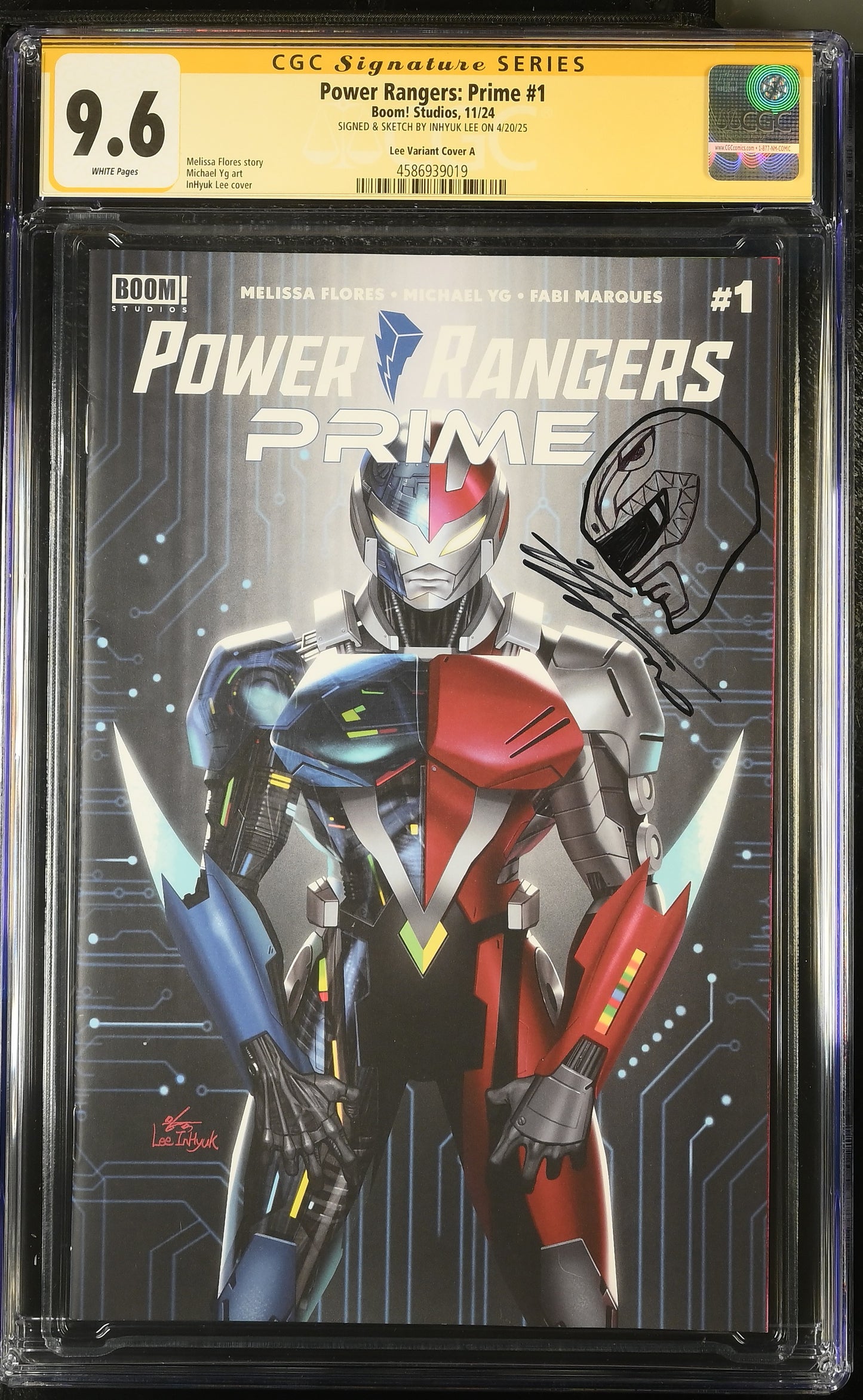 Power Rangers: Prime #1 – CGC 9.6 Signature Series  InHyuk Lee Signed & Sketched Variant | BOOM! Studios