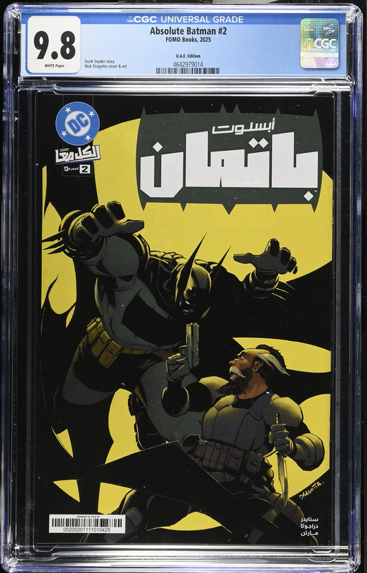 Absolute Batman #2 – CGC 9.8 White Pages | UAE Edition (Arabic) | FOMO Books 2025