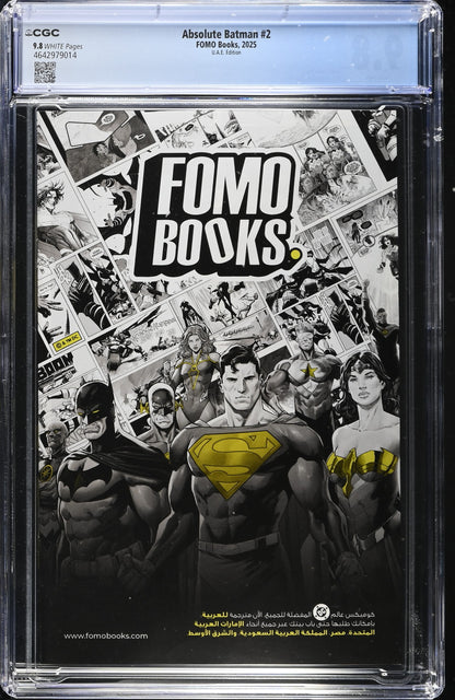 Absolute Batman #2 – CGC 9.8 White Pages | UAE Edition (Arabic) | FOMO Books 2025