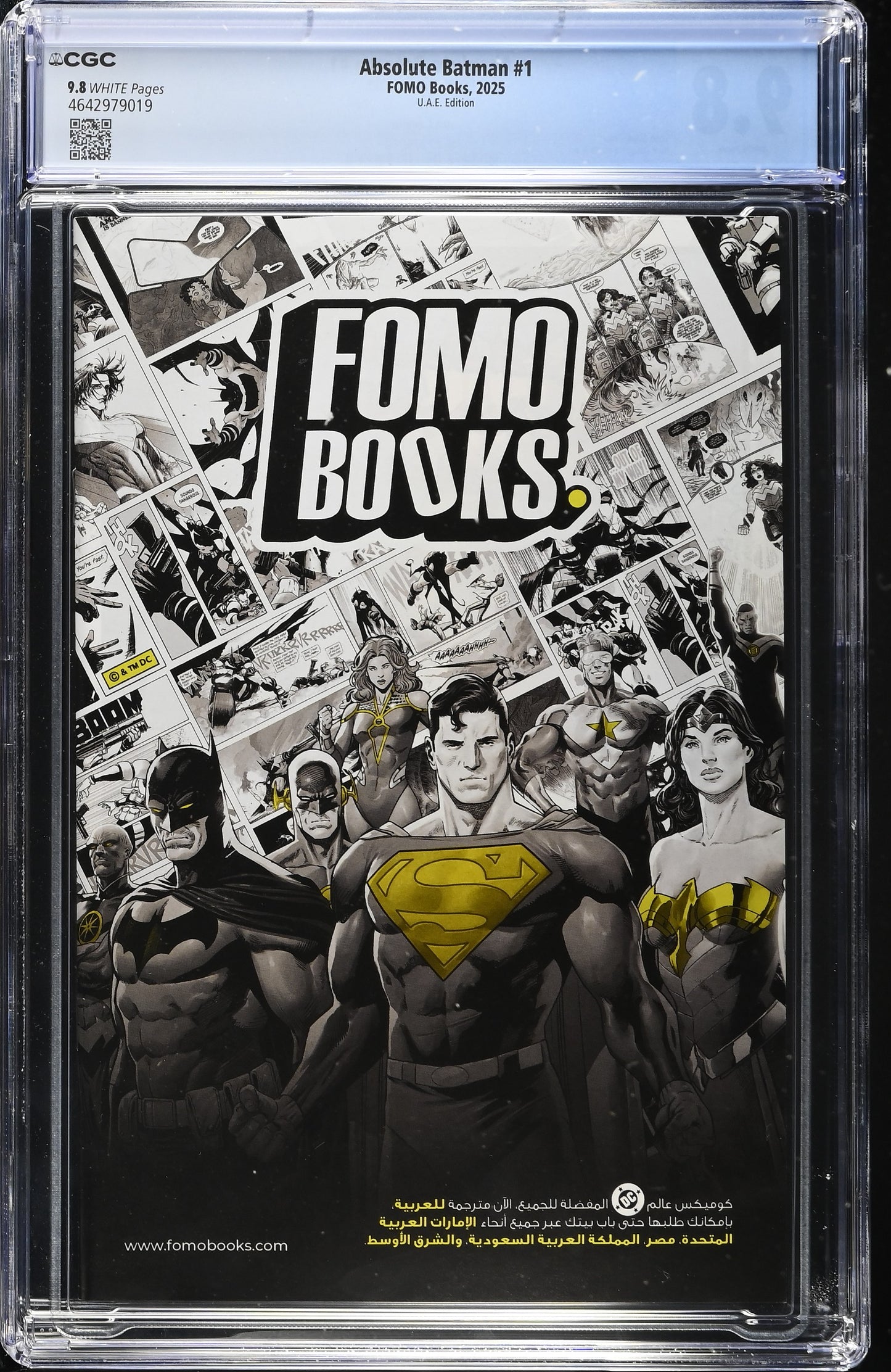 Absolute Batman #1 – CGC 9.8 White Pages | UAE Edition (Arabic) | FOMO Books 2025