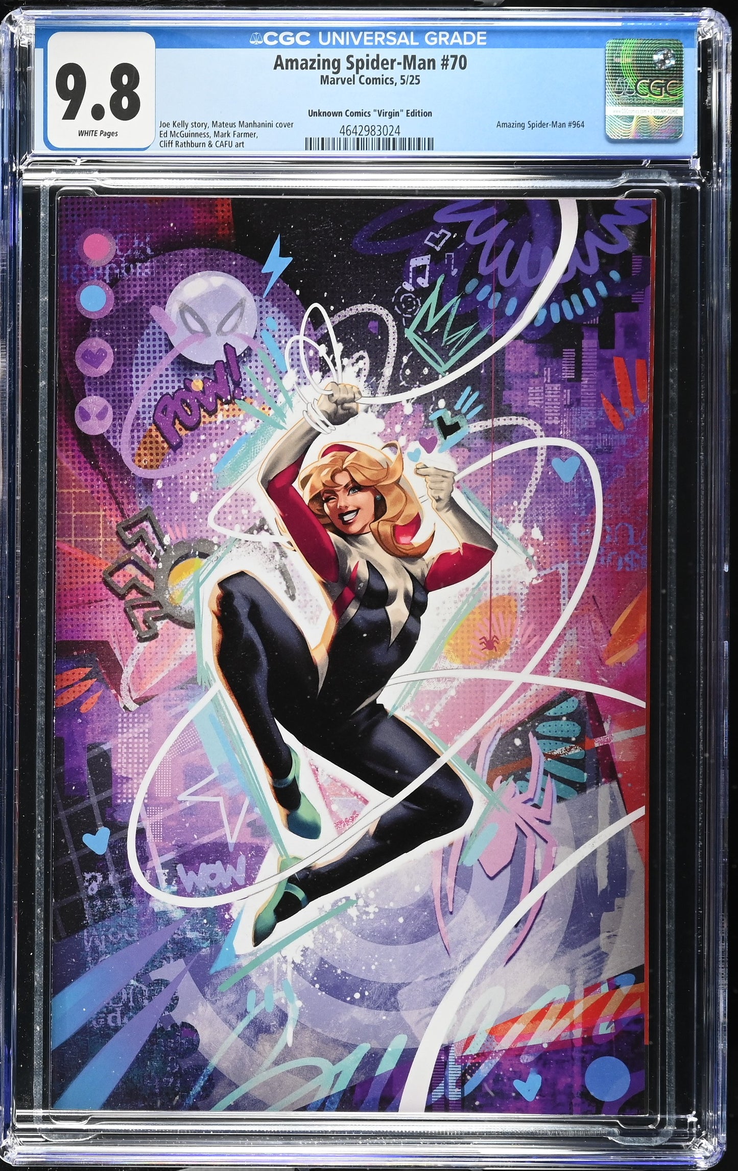 Amazing Spider-Man #70 – CGC 9.8 White Pages – Unknown Comics “Virgin” Edition – Mark Mahnani Cover (Marvel Comics, 2025)