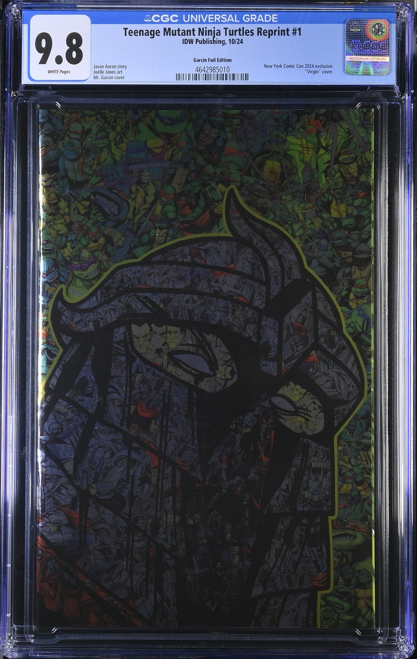 Teenage Mutant Ninja Turtles Reprint #1 – Garcin Virgin Foil Variant (NYCC 2024 Exclusive) CGC 9.8