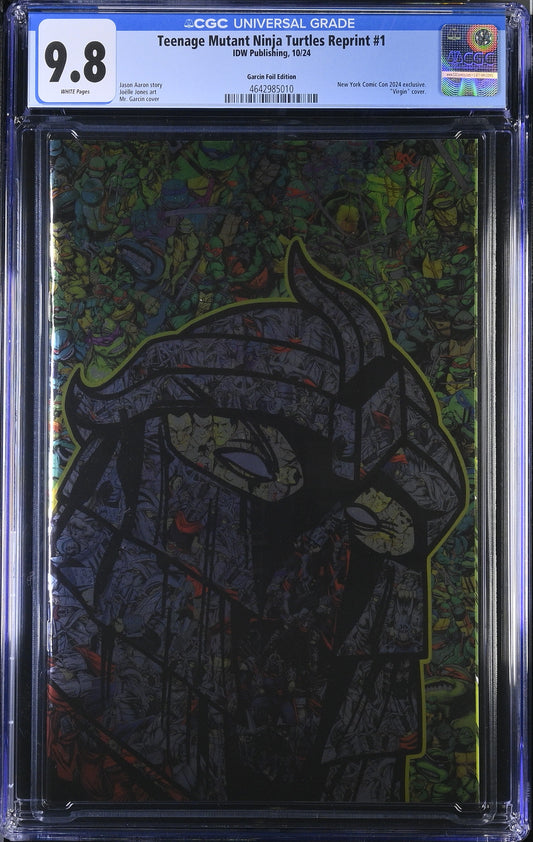 Teenage Mutant Ninja Turtles Reprint #1 – Garcin Virgin Foil Variant (NYCC 2024 Exclusive) CGC 9.8