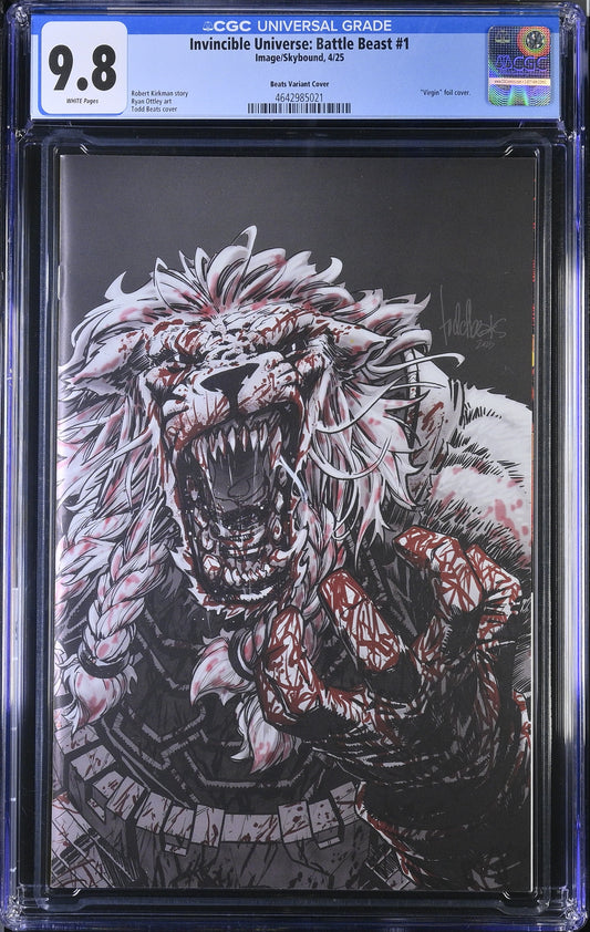 Invincible Universe: Battle Beast #1 – Beats Virgin Foil Variant CGC 9.8