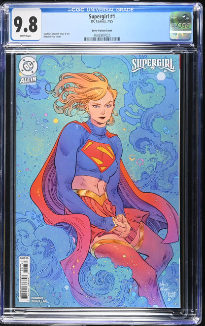 Supergirl #1 – CGC 9.8 White Pages | Evely Ratio 1:25 Cover | DC Comics 2025