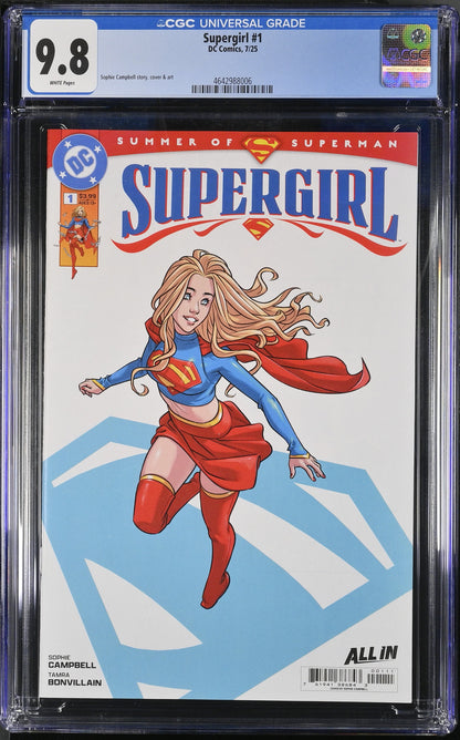 Supergirl #1 – CGC 9.8 White Pages | Cover A| DC Comics 2025