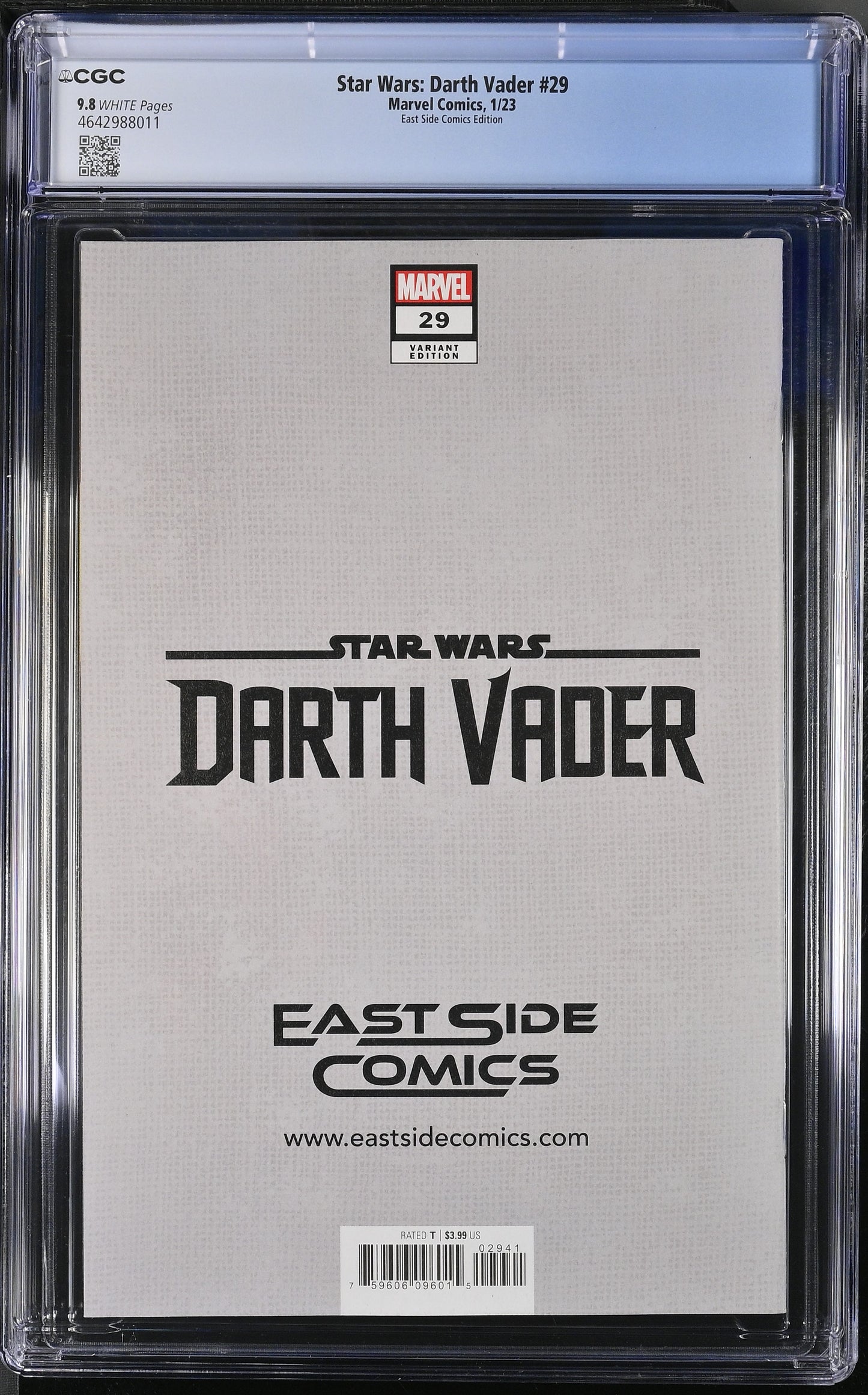 Star Wars: Darth Vader #29 – CGC 9.8 White Pages | East Side Comics Virgin Variant | Marvel Comics 2023