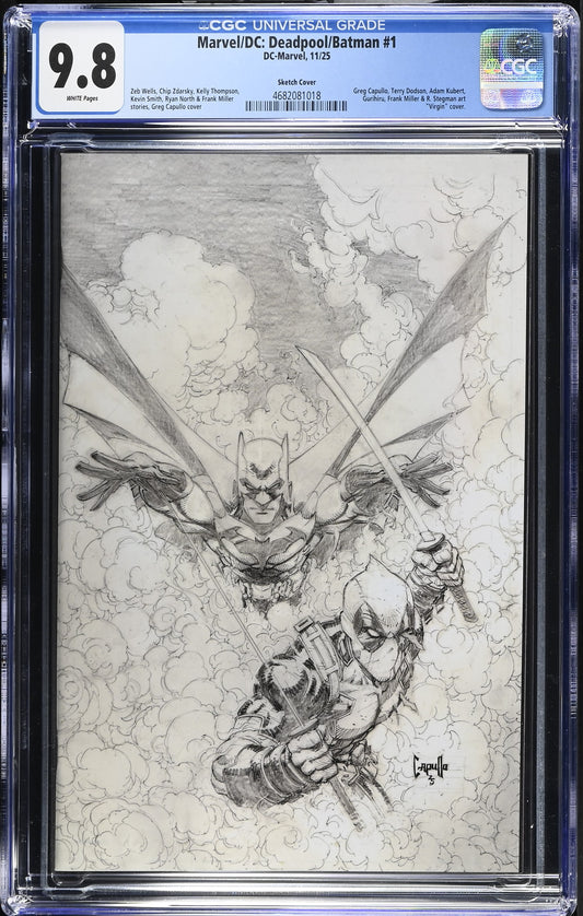 Marvel/DC: Deadpool/Batman #1 (2025) Sketch Virgin Cover CGC 9.8 Greg Capullo