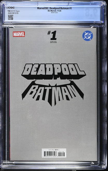 Marvel/DC: Deadpool/Batman #1 (2025) Sketch Virgin Cover CGC 9.8 Greg Capullo