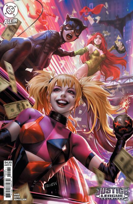 JUSTICE LEAGUE UNLIMITED #9 CVR E DERRICK CHEW GOTHAM CITY SIRENS CARD STOCK VAR (WE ARE YESTERDAY)