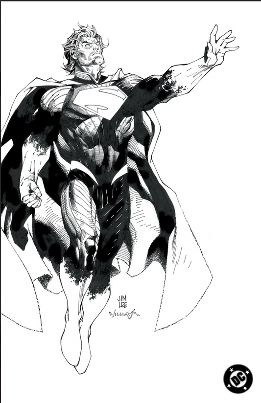 ABSOLUTE SUPERMAN #1 CVR H INC 1:100 JIM LEE BLACK & WHITE CARD STOCK VAR - ARABIC VERSION