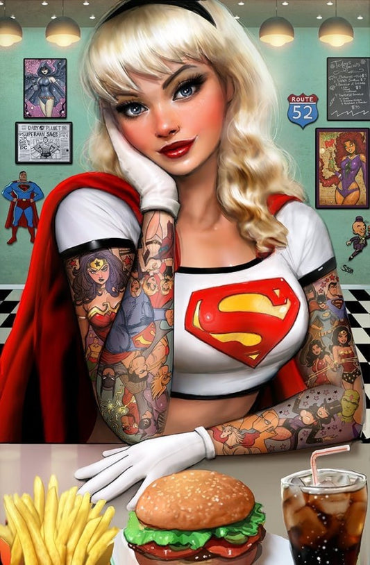 Superman #19 616 Comics Nathan Szerdy Diner Tattoo Connecting Virgin Variant