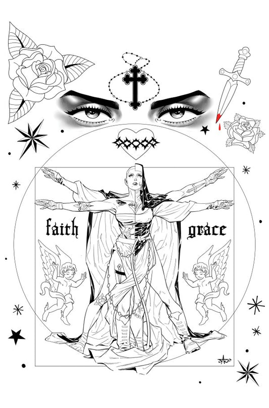 Marian Heretic #3 Cover F Jose Jaro Black & White Unlimited Virgin Variant