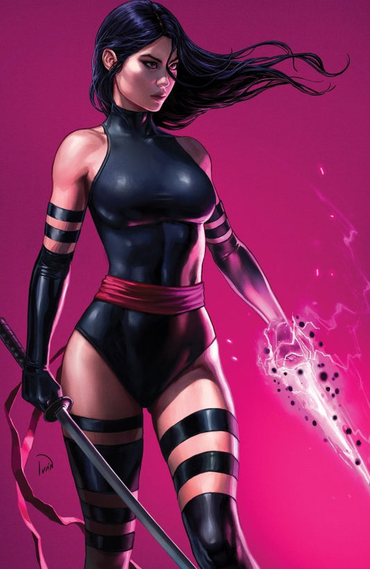 Psylocke #1 616 Comics / Fandom Comic Shop / Comic Traders Ivan Talavera Pink Virgin Variant