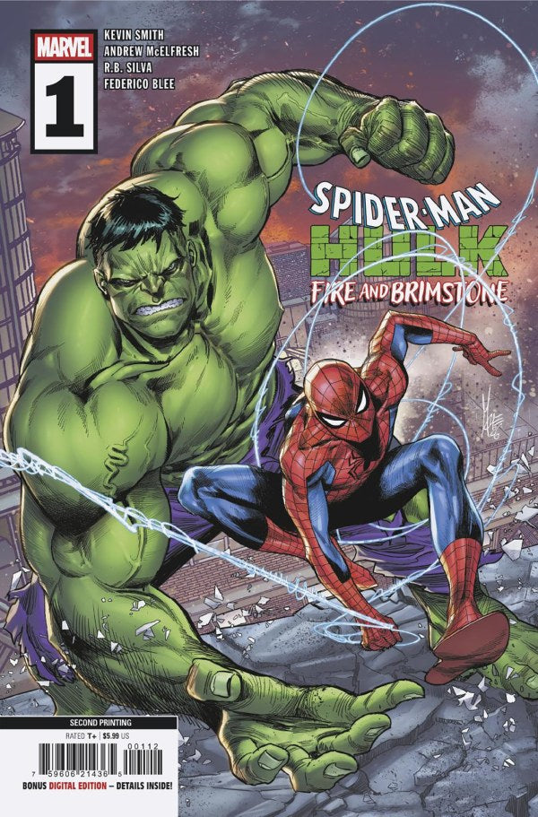 Spider-Man / Hulk: Fire and Brimstone #1 2nd Printing Marco Checchetto