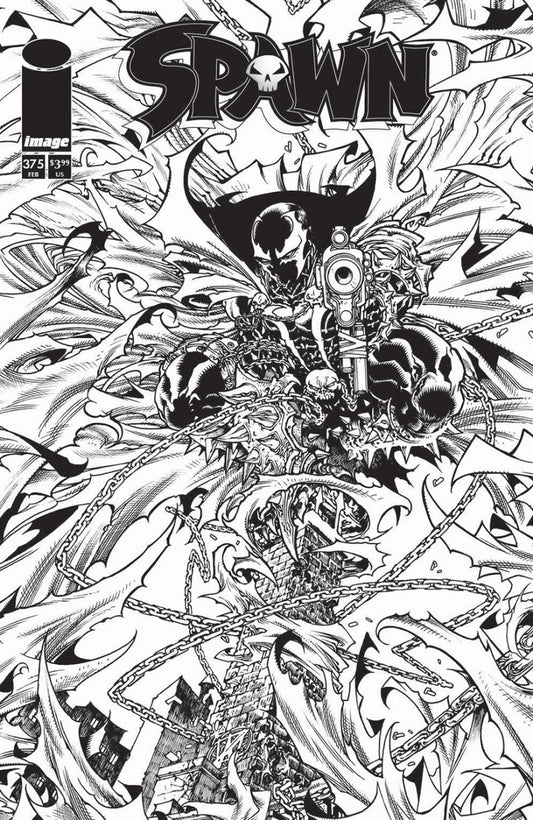 Spawn #375 Cover B Harvey Tolibao Black & White Variant